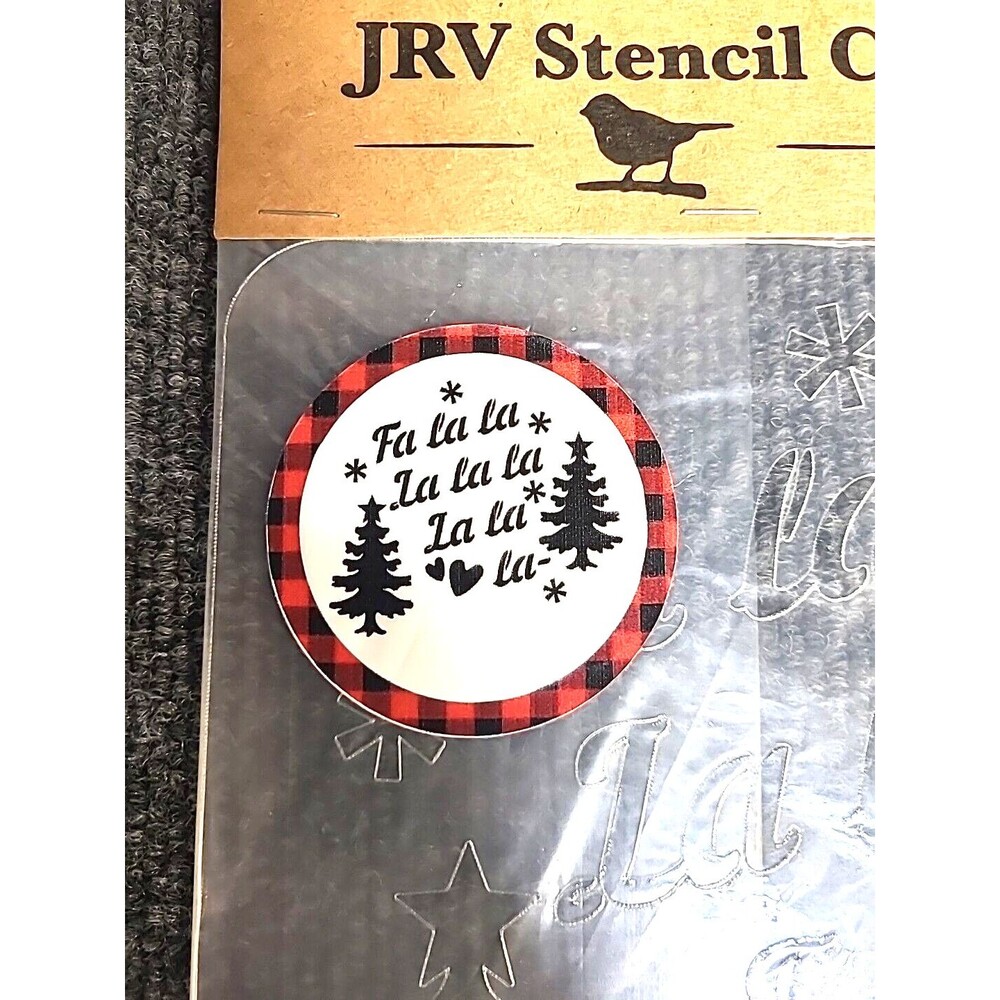 NEW JRV  15mil Reusable Fa La La Stencil 9x8 Christmas